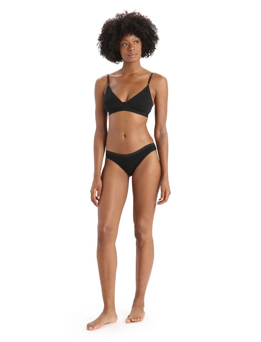 Black Icebreaker Merino Siren Bikini Briefs Women's Underwear | AU 1723OKIR